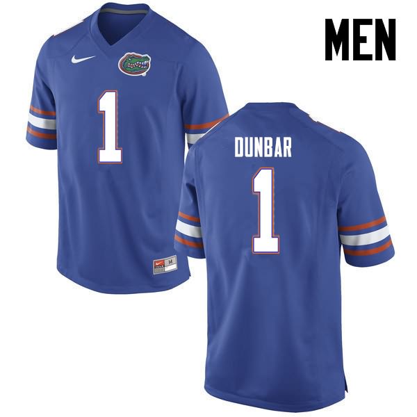 Men's NCAA Florida Gators Quinton Dunbar #1 Stitched Authentic Nike Blue College Football Jersey SSD6665IE